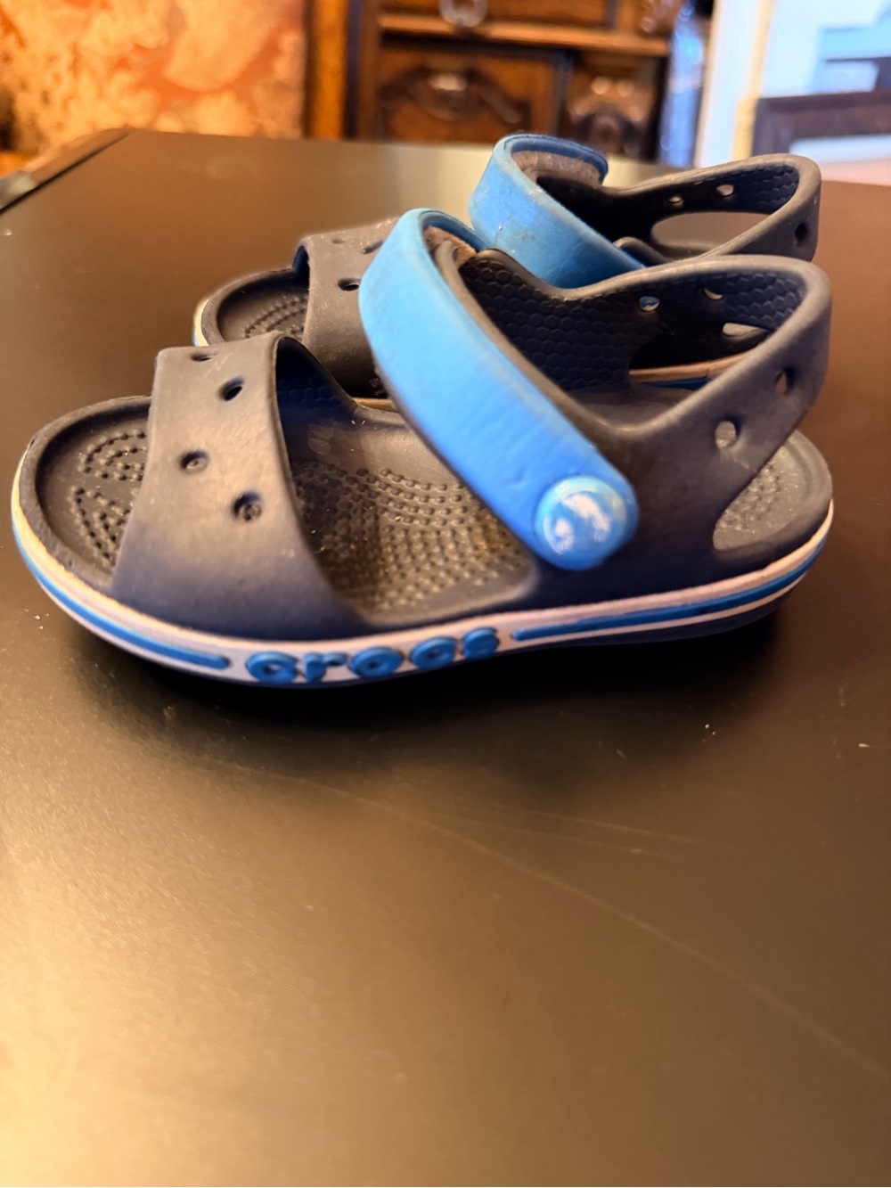CROCS Kids Navy and Light Blue Sandal Strappy Play Shoes
